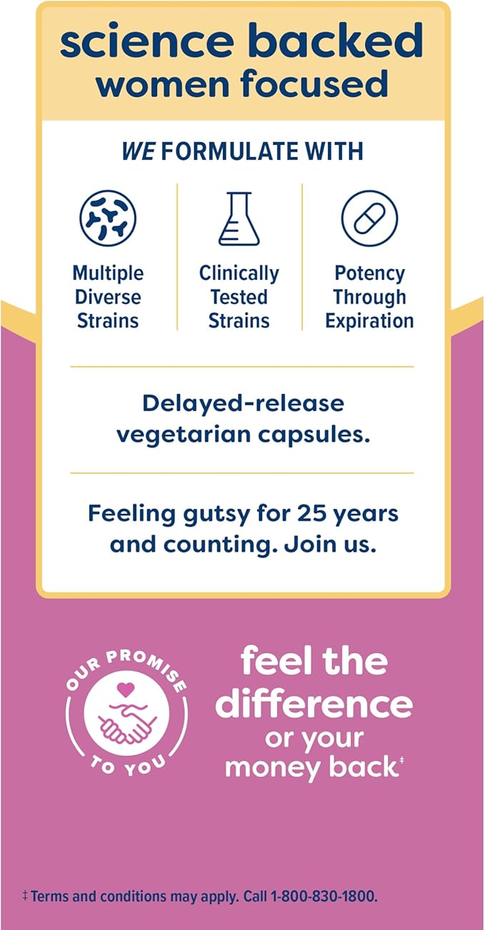Renew Life Women's Probiotic Capsules, Supports pH Balance for Women, Vaginal, Urinary, Digestive and Immune Health, L. Rhamnosus GG, Dairy, Soy and Gluten-Free, 25 Billion CFU - 30 Ct