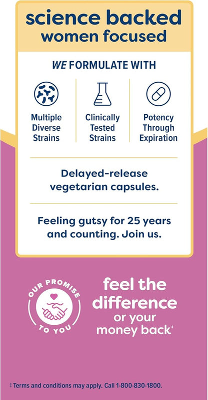 Renew Life Women's Probiotic Capsules, Supports pH Balance for Women, Vaginal, Urinary, Digestive and Immune Health, L. Rhamnosus GG, Dairy, Soy and Gluten-Free, 25 Billion CFU - 30 Ct