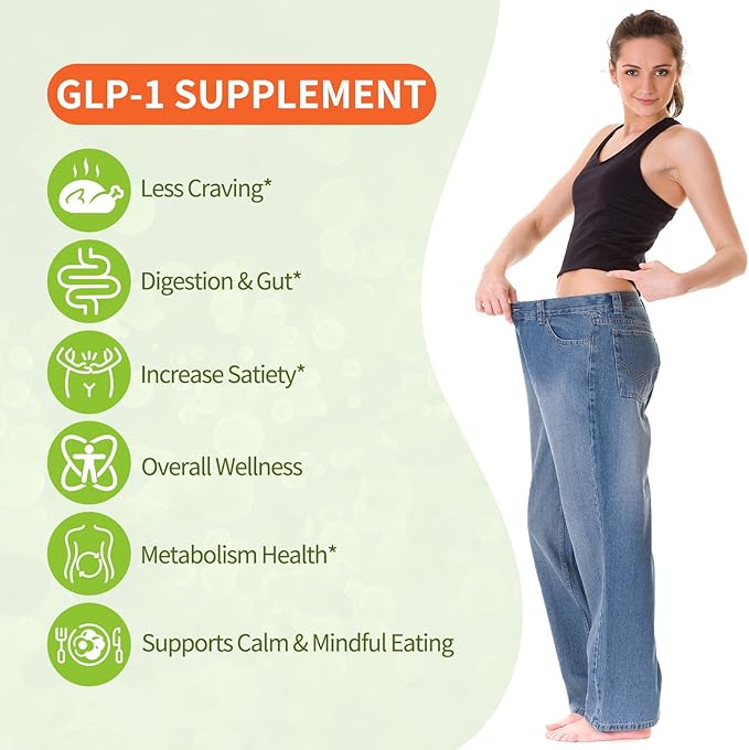 GLP-1 Supplements with Akkermansia Probiotic for Digestion, GLP-Activate - GLP1 for Immune, GLP 1 Supplement, Gut Health, Energy & Metabolism Improvement, 60 Capsules