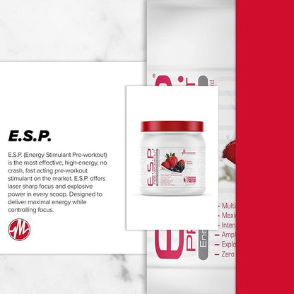 Metabolic Nutrition, ESP, Energy and Endurance Stimulating Pre Workout, Pre Intra Workout, High Energy and Mental Focus, Stimulating Workout Supplement, Fruit Punch, 300 Grams (90 Servings)