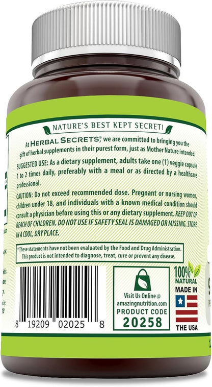 Herbal Secrets Maca Supplement | 950 Mg | 120 Veggie Capsules | Non-GMO | Gluten Free | Made in USA