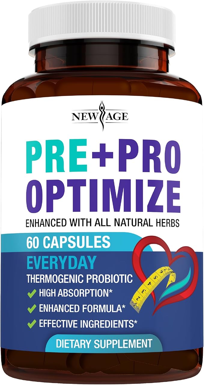 NEW AGE Pro Optimize Probiotics for Women, Menopause, Digestive Health - Support for Bloating, Hot Flashes, Joint Support, Night Sweats - Gut Health & Metabolism - Dong Quai (60 (Pack of 1))