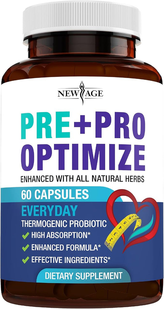 NEW AGE Pro Optimize Probiotics for Women, Menopause, Digestive Health - Support for Bloating, Hot Flashes, Joint Support, Night Sweats - Gut Health & Metabolism - Dong Quai (60 (Pack of 1))