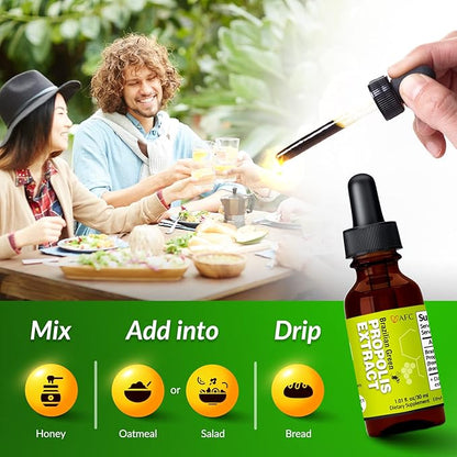 AFC Japan Brazilian Green Propolis Extract – Highest Artepilin C (>2.8% or >28mg/ml) & Flavonoids (>17mg/ml), Premium Quality, for Immune Booster, Tincture, Concentrated Liquid