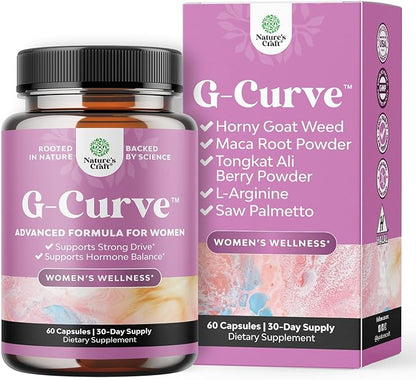 G-Curve Breast and Butt Enhancer Pills May Support Voluptuous Curves - Herbal Enhancement Pills with Horny Goat Weed for Women Saw Palmetto Extract and L-Arginine *Results May Vary