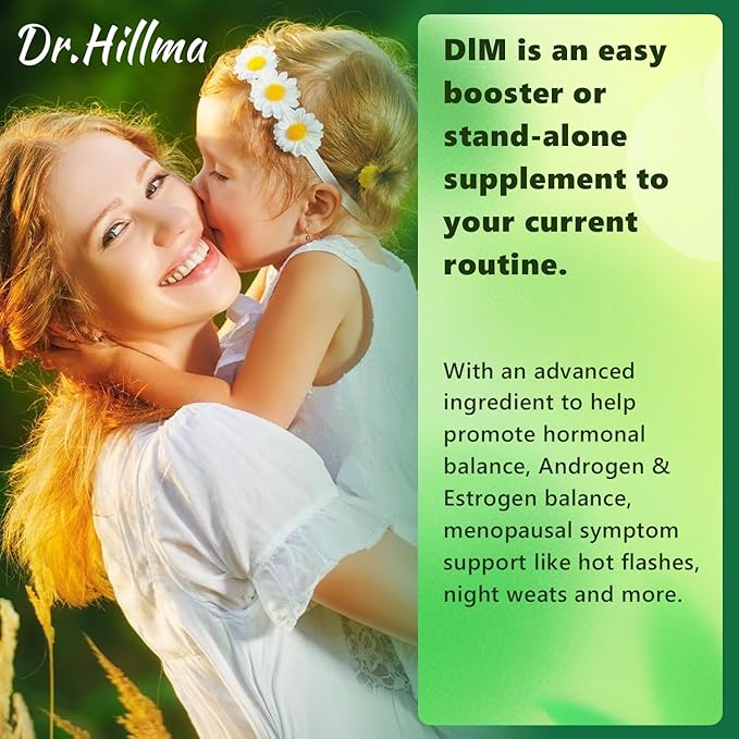 Dim Hormone Detox Supplement 200Mg Diindolylmethane Encourages Normal Estrogen Supplement for Women, Hormonal Acne Hot Flashes Supplements, Menopause Support, Promotes Detoxification(60Capsules)