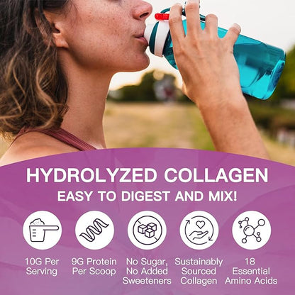 ZEBORA Multi Collagen Peptides Powder for Women – Hydrolyzed Collagen Peptides with D-Mannose & Women's Probiotics – Supports Skin, Hair, Nails, and Urinary Tract Health, Unflavored, 35 Servings