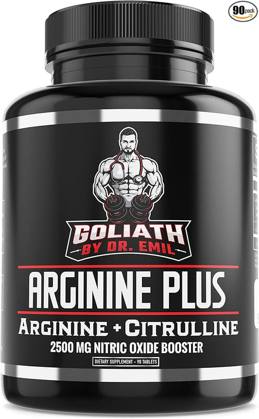 Dr. Emil's ARGININE Plus - L Arginine + L Citrulline - 2500 MG High Dose NO Booster Tablets - Nitric Oxide Supplement for Vascularity and Heart Health (Arginine AAKG and Citrulline Malate 2:1)