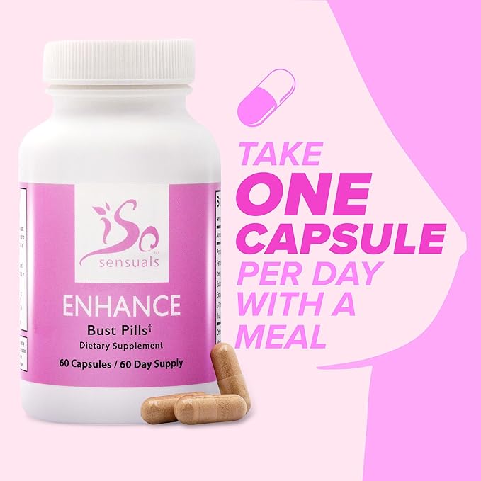 Enhance Breast Enlargement Pills - Breast Enhancement Pills for Women, Breast Enhancer, All-Natural Ingredients, 60 Capsules