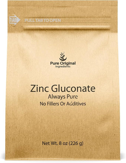 Pure Original Ingredients Zinc Gluconate (8 oz) Dietary Supplement, Always Pure, No Fillers Or Additives