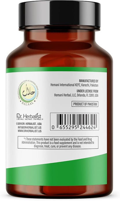 Dr. HERBALIST Psyllium Husk Capsules | 500mg Fast Absorbing Psyllium Fiber | Easy to Swallow & Digest | Digestive Health Support | Dietary Fiber Supplement | Fiber Capsules | Psyllium Fiber Capsules