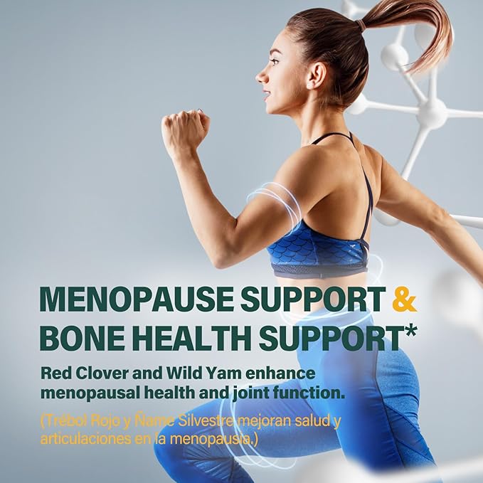 Red Clover Herb Drops for Women Menopause Support, Herbal Supplement Tincture w/Dong Quail, Wild Yam Support Hot Flashes Relief & Bone Health. 2oz