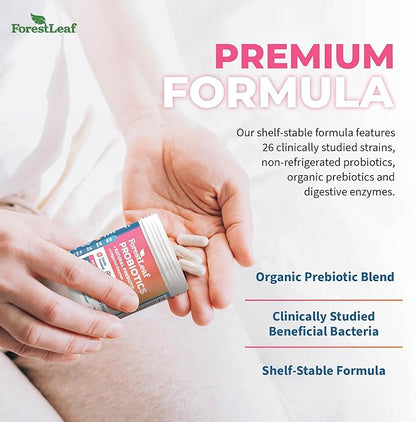 Probiotics for Women, 50 Billion CFU, 26 Unique Strains, Women's Probiotic and Prebiotics Support Digestive Health, w/ Cranberry, Hibiscus & D-Mannose for Vaginal PH Balance, Urinary, Gut (30 Caps)