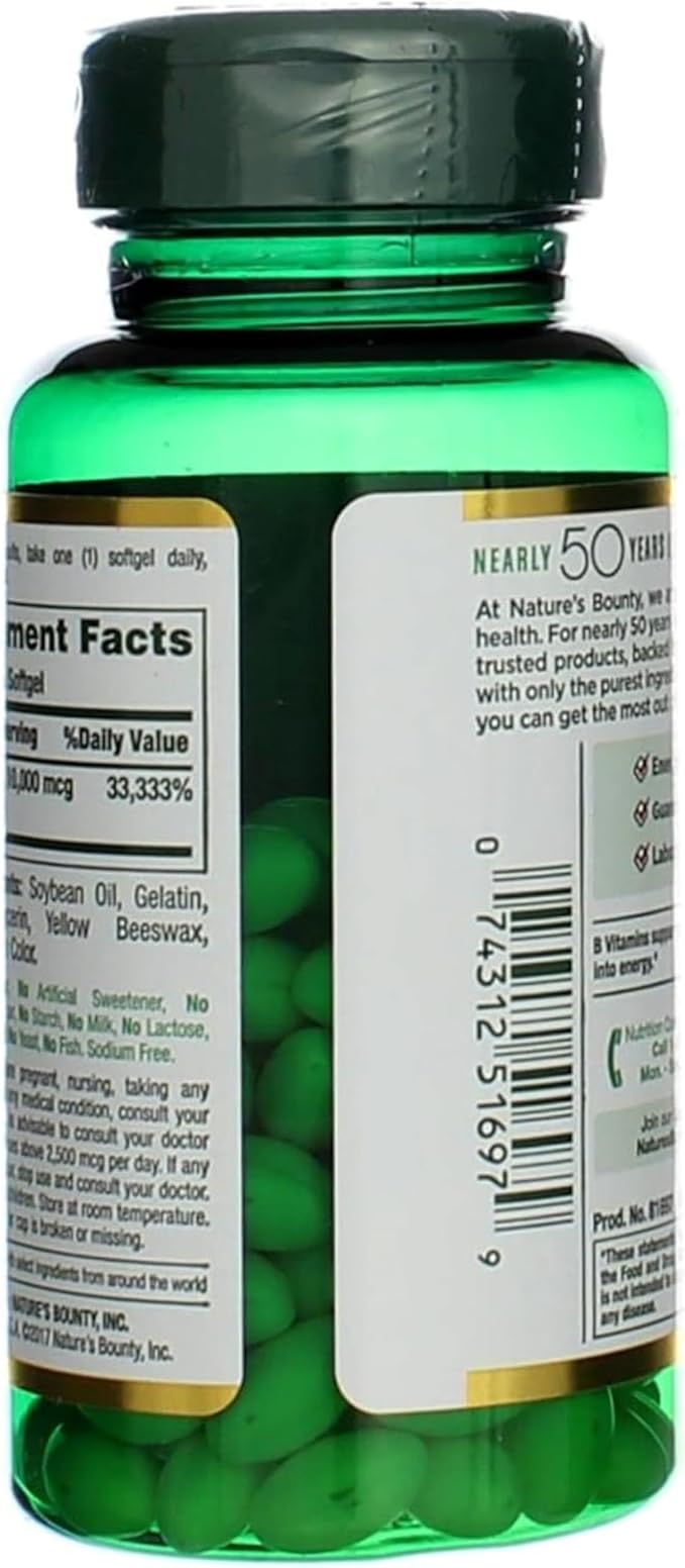 Nature's Bounty Biotin 10, 000 Mcg, Rapid Release Softgels 120 Ea (Pack of 2)