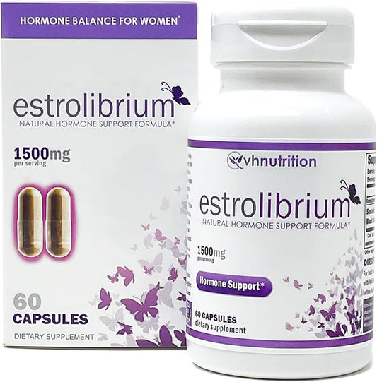 VH Nutrition ESTROLIBRIUM | Hormone Balance for Women* | Menopause Support Supplement* | Black Cohosh, Shatavari, Chaste Tree Berry (Vitex), Dong Quai | 60 Capsules in Easy to Swallow Pills
