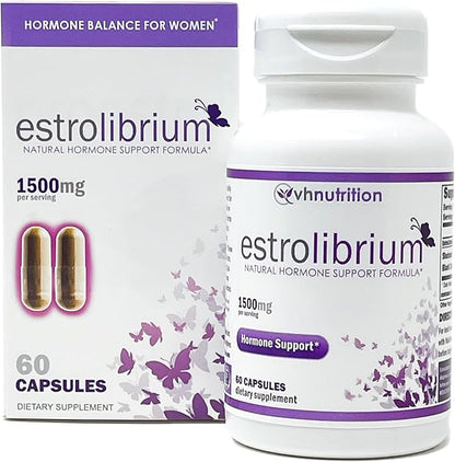 VH Nutrition ESTROLIBRIUM | Hormone Balance for Women* | Menopause Support Supplement* | Black Cohosh, Shatavari, Chaste Tree Berry (Vitex), Dong Quai | 60 Capsules in Easy to Swallow Pills