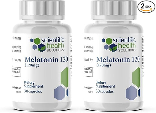 Melatonin 120mg | Single-Dose Melatonin in Easy-to-Swallow Capsules | Vegan, Non-GMO & Gluten-Free | US-Made Extra Strength Melatonin (2-Pack)