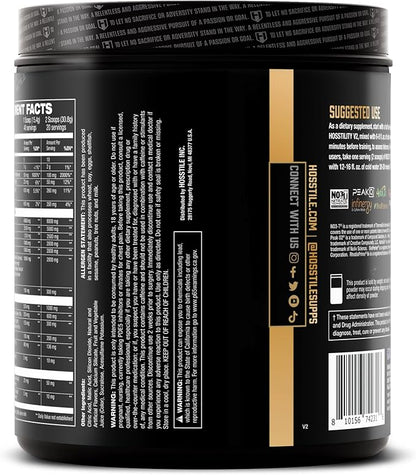 HOSSTILE Hosstility V2 Pre Workout, All-in-One Pre Workout Powder for Men and Women, Enhance Muscle Pump, Increase Energy, Boost Strength, Sharpen Focus, Blue Raspberry, 40/20 Servings