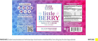 Andi Lynn’s LittleBerry, Elderberry Syrup for Kids with Vitamin C & Zinc, Fast-Acting Immune Support Herbal Supplement, 4 oz (3-Pack)