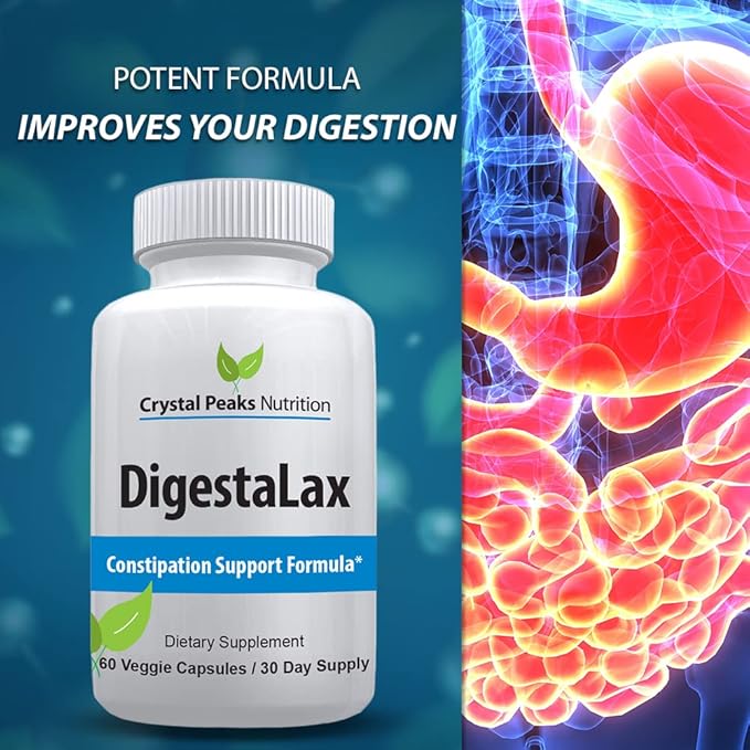 DigestaLax Increase Nutrition & Constipation Support - Helps Improve Easy Digestion & Natural Colon Absorption + Gas, Bloating, and Cramping Relief, Calcium Blend for Gut Health, 60 Veggie Capsules