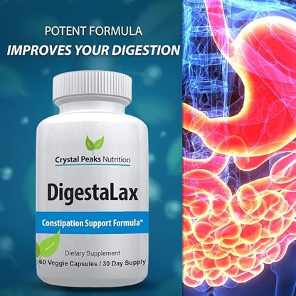 DigestaLax Increase Nutrition & Constipation Support - Helps Improve Easy Digestion & Natural Colon Absorption + Gas, Bloating, and Cramping Relief, Calcium Blend for Gut Health, 60 Veggie Capsules