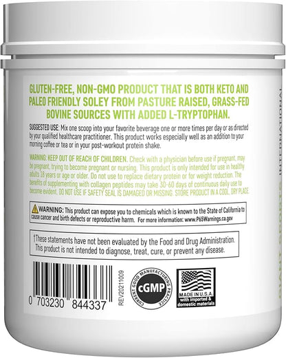 Giant Sports Collagen Peptide Powder - Hydrolyzed Complete All Essential Amino Acids with L-Tryptophan, Great for Skin, Hair, Nails, Bones, Joints - Grass Fed Pasture Raised Type 1 Type 3-1 LB