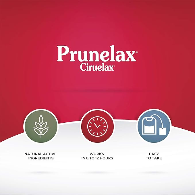 Prunelax Ciruelax Regular Strength Laxative Tea Bags - Made with Natural Senna Extracts, for Occasional Constipation, Senna Extract - 10 Bags (Pack of 5)