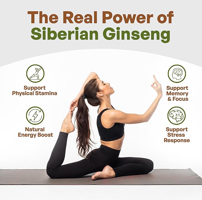 Go Nutra Siberian Ginseng Powder 4:1 Extract 4X Times Stronger Non-GMO 1lb (16 oz) Eleuthero Root