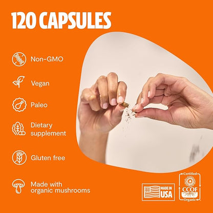 FreshCap 7-in-1 Immune Support Supplement - 5000mg Turkey Tail Mushroom Capsules, Immune Boosters for Adults, Immunity Boost Supplement, Elderberry Vitamin C and Zinc, Ayurveda (120 Capsules)