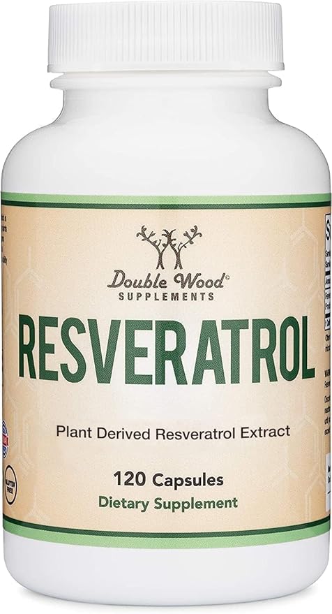 Resveratrol Supplement 500mg Per Serving, 120 Capsules (Resveratrol Polygonum Root Extract Providing 50% Trans Resveratrol) Healthy Aging Support by Double Wood