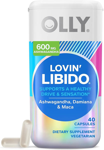 OLLY Lovin' Libido Capsules for Women, Boost Desire, Maca & Damiana, 20 Day Supply + Muscle Recovery Sleep Gummies, Melatonin, Tart Cherry, 20 Day Supply