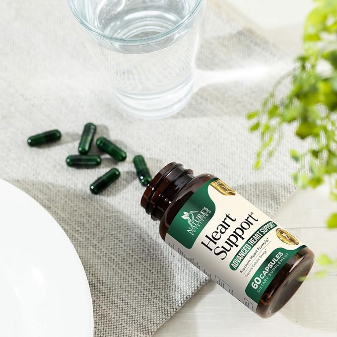 Heart Health Supplements 1650mg - CoQ10 and Antioxidants for Heart Health Support with Hawthorn, Plant Sterols & More Vitamins to Support Nitric Oxide & Energy Production, Non-GMO - 60 Capsules