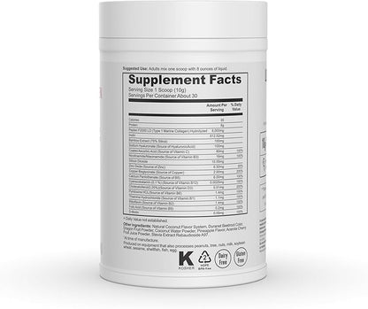Marine Collagen Peptides - Dragon Fruit, Coconut Water, Pineapple - Vitamin C Hyaluronic Acid Copper Zinc Biotin Niacin D3 B-Complex - Hair Skin & Nails, 30 Servings