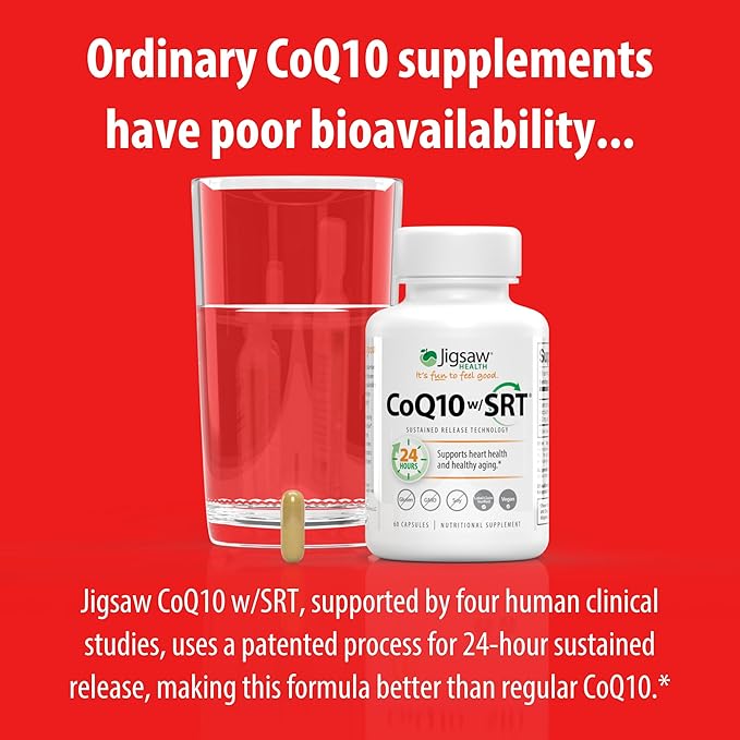 Jigsaw Health CoQ10 w/SRT | Heart Health Support | with Sustained Release Technology | 60 Capsules