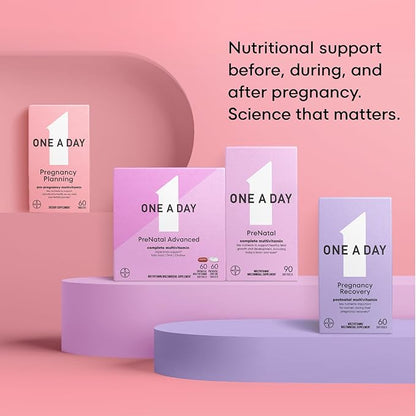 One A Day Pregnancy Planning Prenatal Multivitamin for Women, Pre Pregnancy Vitamins for Women with Methylfolate, Folic Acid, Zinc, Vitamin B12 & Vitamin D to Support Reproductive Health, 60 Tablets