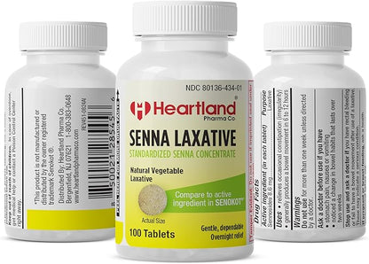 Senna Natural Vegetable Sennoside Laxative 8.6mg | Natural Vegetable Formula for Constipation Relief | Gentle Relief for Occasional Constipation |100 Tablets