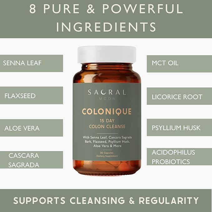 15 Day Colon Cleanse - Digestive Support for Cleansing, Senna Leaf, Cascara Sagrada, Psyllium Husk, Flaxseed, Aloe Vera, Probiotics and More. Constipation Relief.