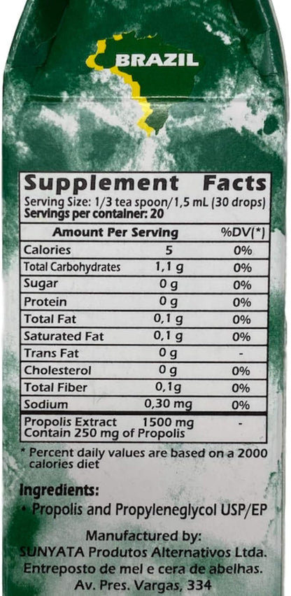 Pon Lee Brazil Green Bee Propolis Liquid Extract No Alcohol 30ML 1 Pack