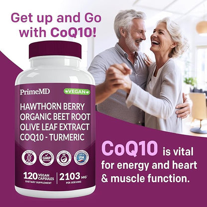 26-in-1 Nitric Oxide Supplement - Heart & Circulation Support with CoQ10, Turmeric, Organic Beet Root, Hawthorn Berry & Garlic - 2103mg per Serving (120ct, Pack of 2)