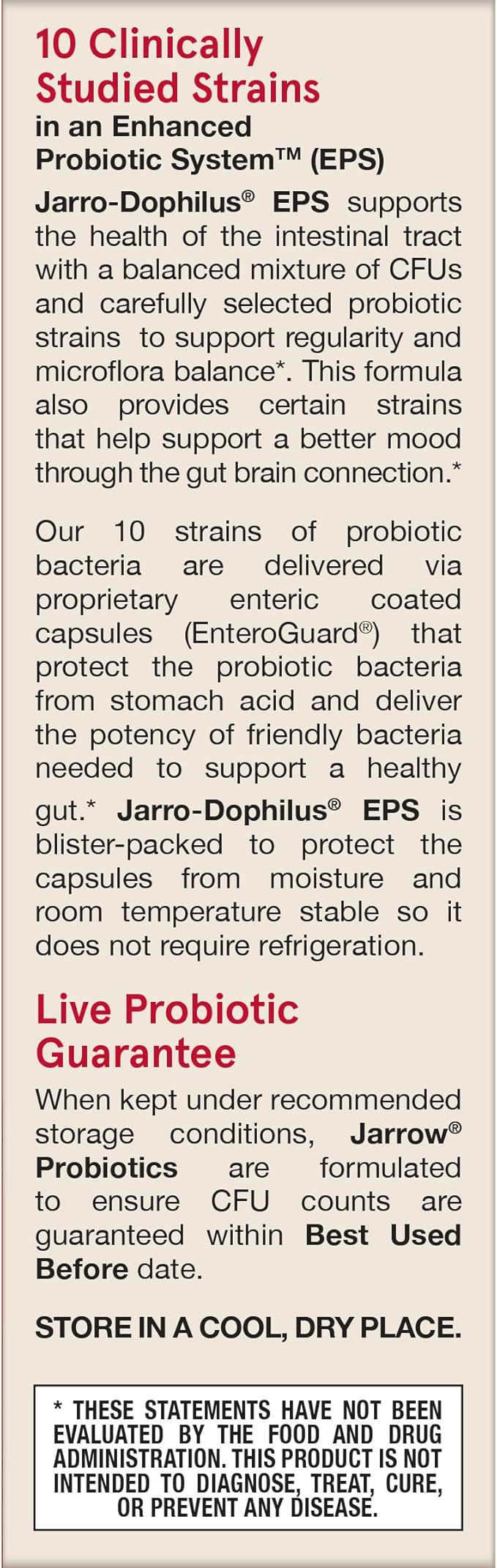 Jarrow Formulas Jarro-Dophilus EPS Advanced, 55 Billion CFU Probiotics, Digestive Support for Adults, 30 Probiotic Supplement Veggie Capsules, Up to 30 Day Supply