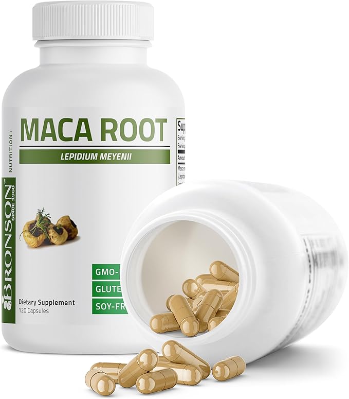 Bronson Maca Root Lepidium Meyenii Non-GMO, 120 Vegetarian Capsules