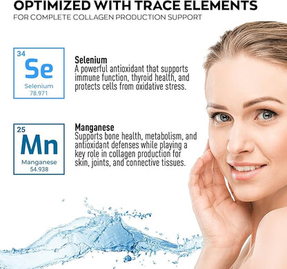 Marine Collagen Pills Complex – 750mg Hydrolyzed Marine Collagen Peptides, 200mg Hyaluronic Acid Supplement, Coenzyme Q10 CoQ10, Eternal Flower Hydration, Age Defense Supplements - 60 Sealed Tablets