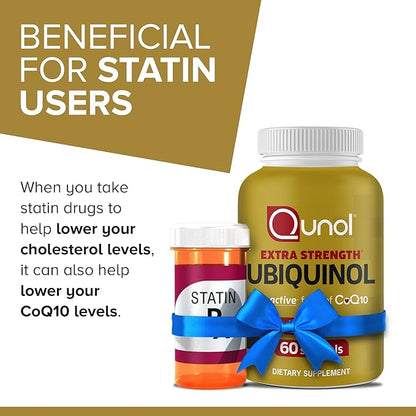 Qunol Ubiquinol CoQ10 200mg Softgels, Ubiquinol 200mg - Active Form of Coenzyme Q10, Antioxidant for Heart Health - 60 Count (Pack of 2)