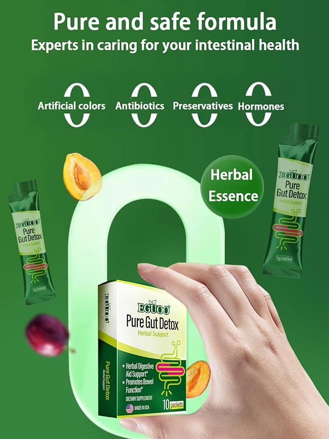 Pure Gut Detox - Colon Cleanse Cleanser Detox Cleanse Gut Cleanse for Women Men with Senna, Cascara Sagrada, Digestive Enzymes, Probiotic Blend and Prebiotic - Bloating and Constipation Relief