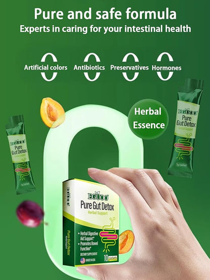 Pure Gut Detox - Colon Cleanse Cleanser Detox Cleanse Gut Cleanse for Women Men with Senna, Cascara Sagrada, Digestive Enzymes, Probiotic Blend and Prebiotic - Bloating and Constipation Relief