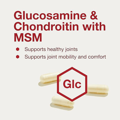 Protocol Glucosamine & Chondroitin with MSM - Joint Support* - Chondroitin MSM Supplement - Non-GMO & Dairy Free - 90 Veg Caps