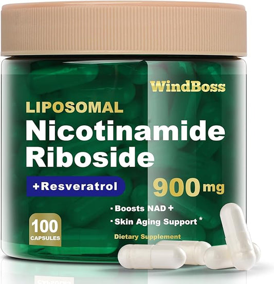 NAD Nicotinamide Riboside Resveratrol, Liposomal NAD Supplements for Women & Men, NMN Supplement Alternative, NAD Supplement - 100 Capsules