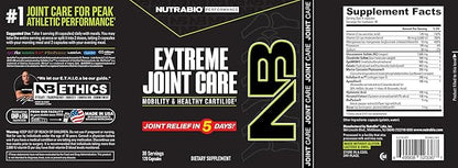 NutraBio Extreme Joint Care - Joint Support Supplement for Joint Relief, Pain-Free Movement - Joint Health Supplement, Supports Joints, Mobility, and Cartilage - 120 Capsules