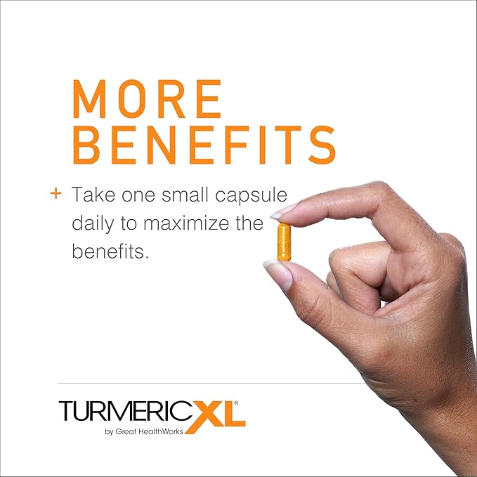 TurmericXL Natural Joint Support Supplement 250mg Turmeric Extract Delivers 45x More Curcumin - High Absorption, Gluten-Free – 30 Veggie Capsules