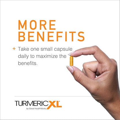 TurmericXL Natural Joint Support Supplement 250mg Turmeric Extract Delivers 45x More Curcumin - High Absorption, Gluten-Free – 30 Veggie Capsules